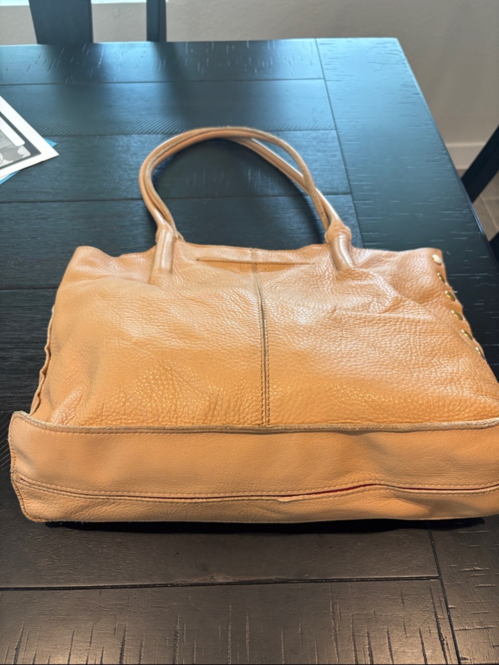 Hammitt Pebbled Leather Tote in Tan with Gold Studs - Picture 6 of 16